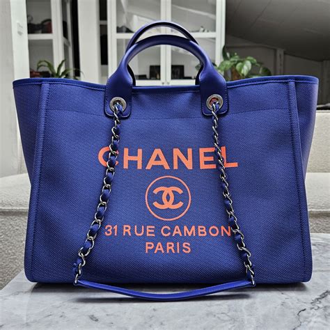 chanel deauville blue orange|chanel deauville tweed tote.